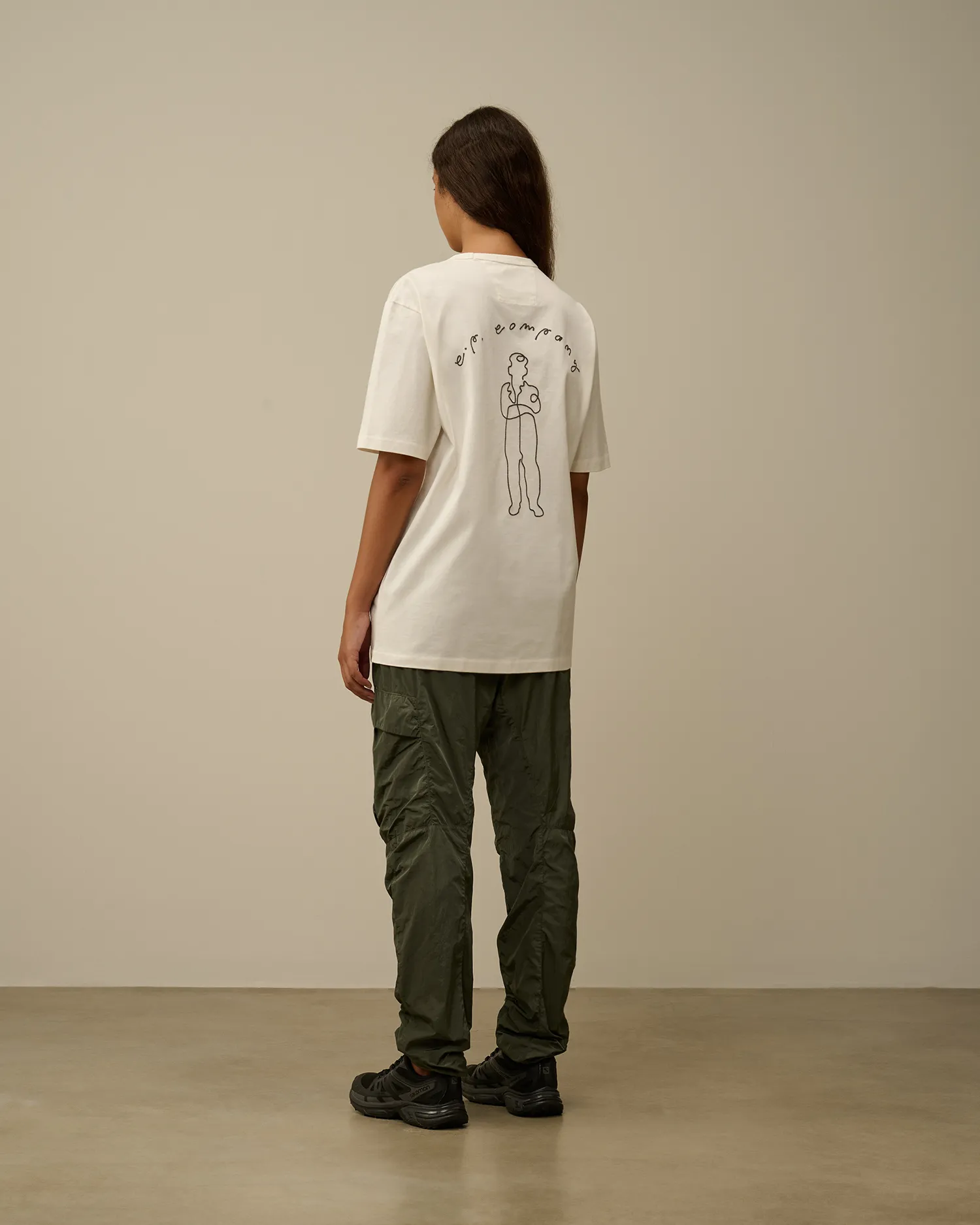 Mercerized 30/2 Jersey Twisted Logo Graphic T-Shirt