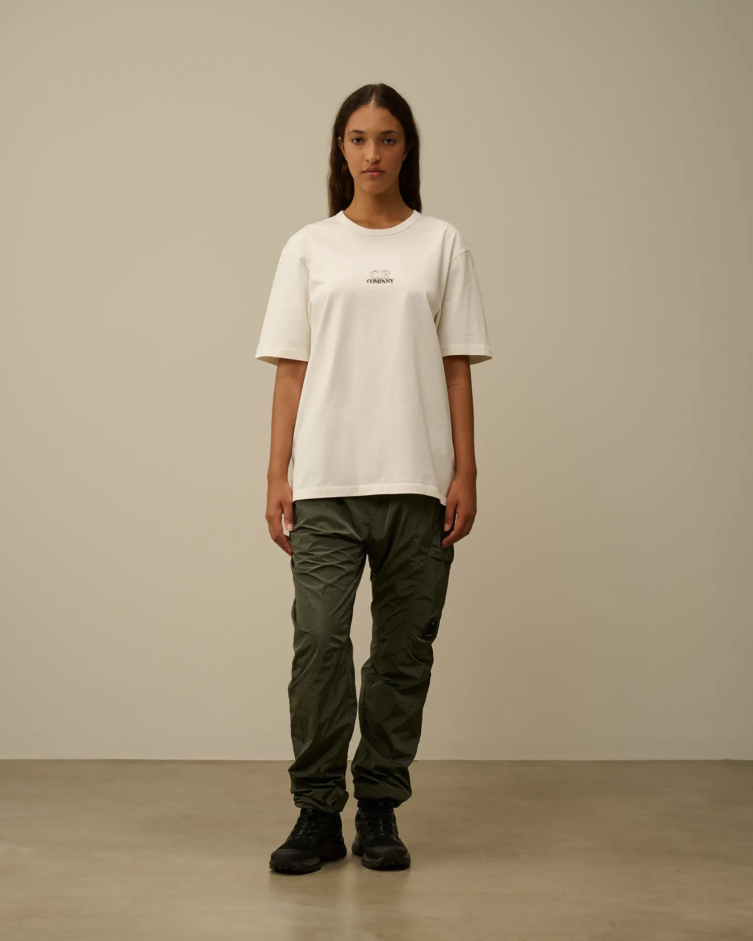 Mercerized 30/2 Jersey Twisted Logo Graphic T-Shirt