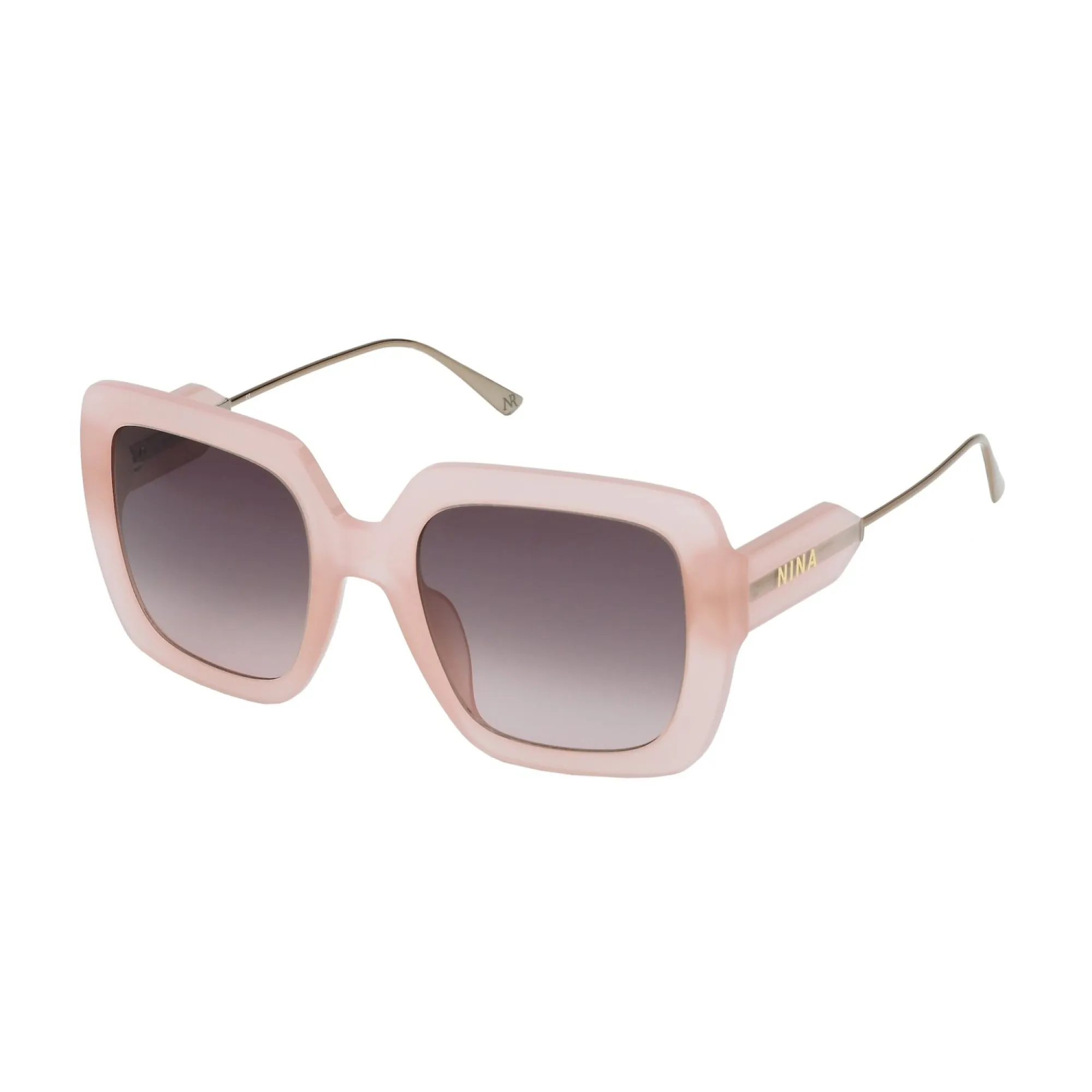   Nina Ricci SNR299 - 02G1 Rosa Opale Lucido | Occhiale Da Sole Donna 