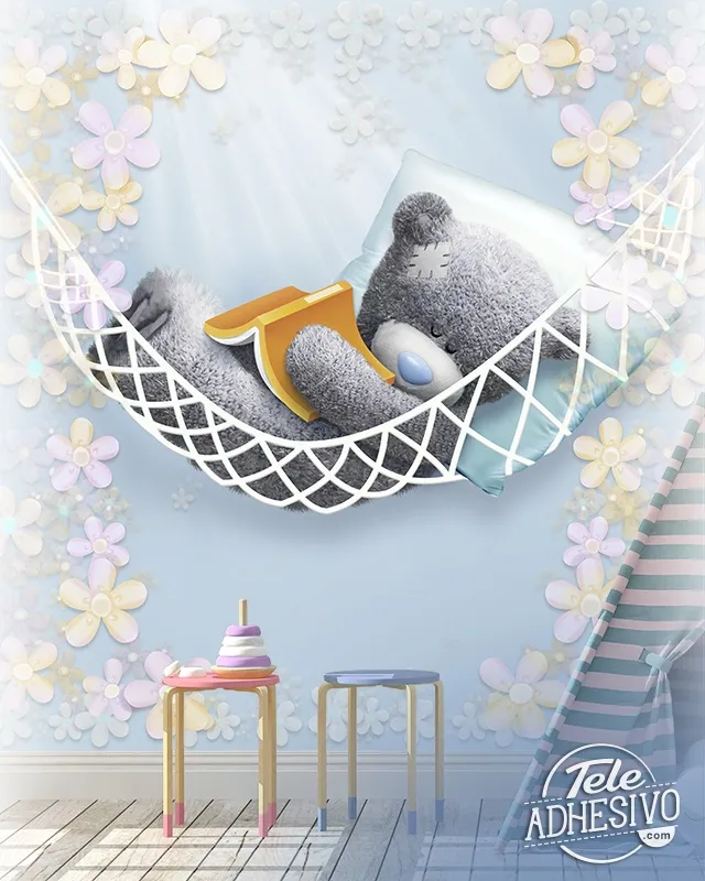 Orso che dorme su un'amaca - FOTOMURALI