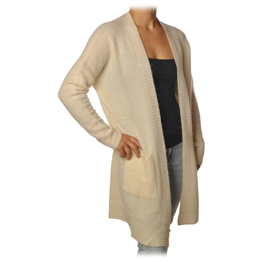 Ottod'Ame - Cardigan Senza Chiusure - Panna - Maglieria - Luxury Exclusive Collection