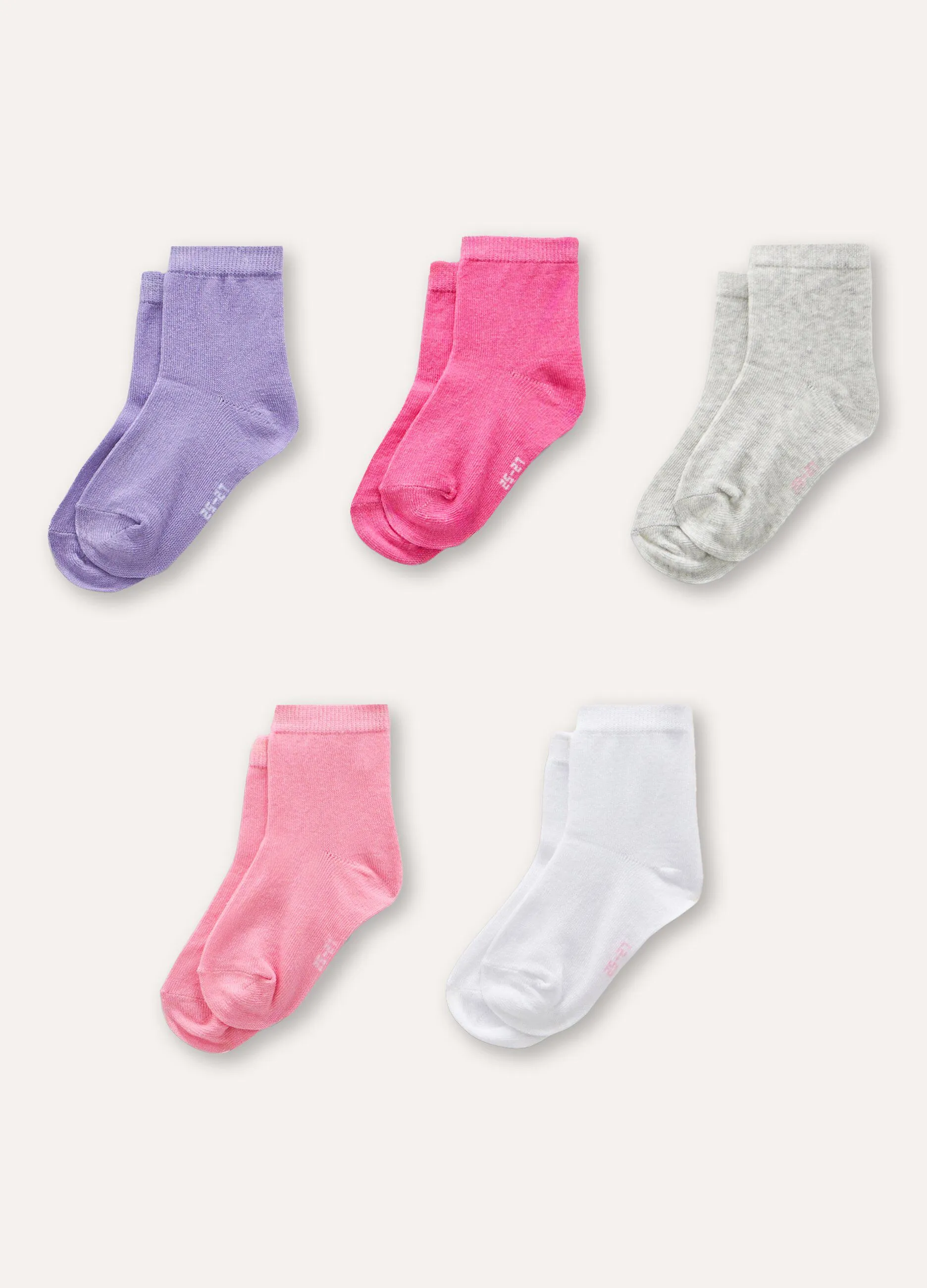 Pack 5 calze corte in cotone stretch