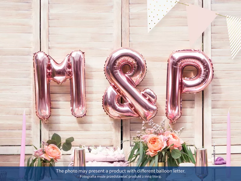 Palloncino lettera F rosa metallizzato 35cm