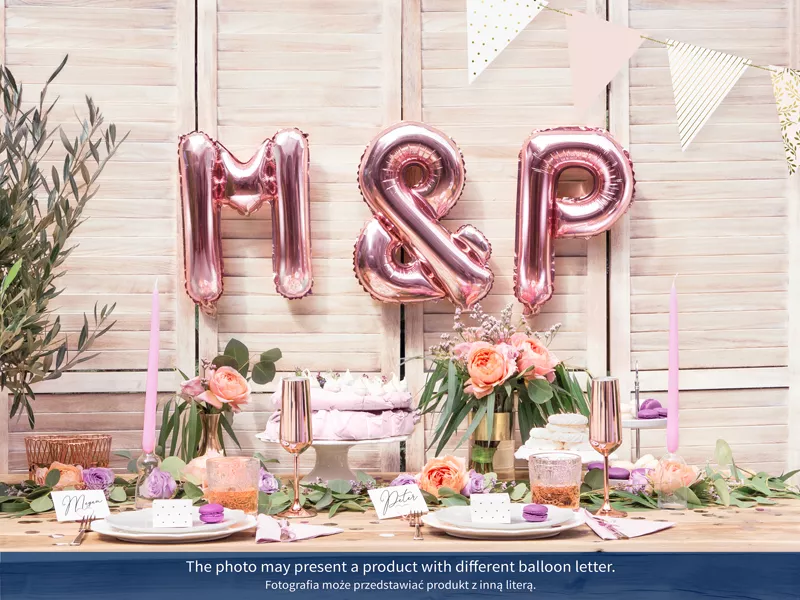 Palloncino lettera F rosa metallizzato 35cm