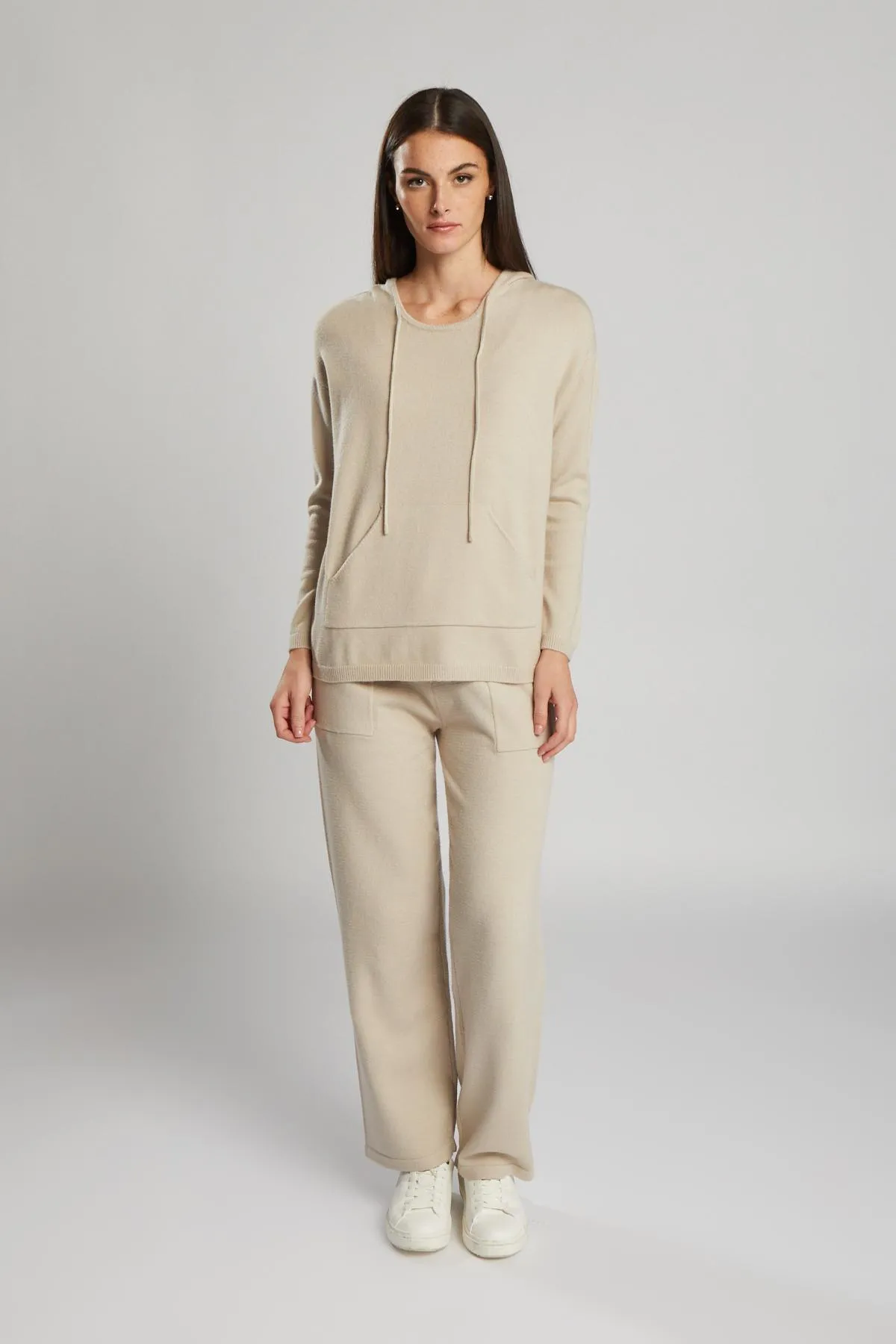 Pantaloni dritti in maglia BEIGE