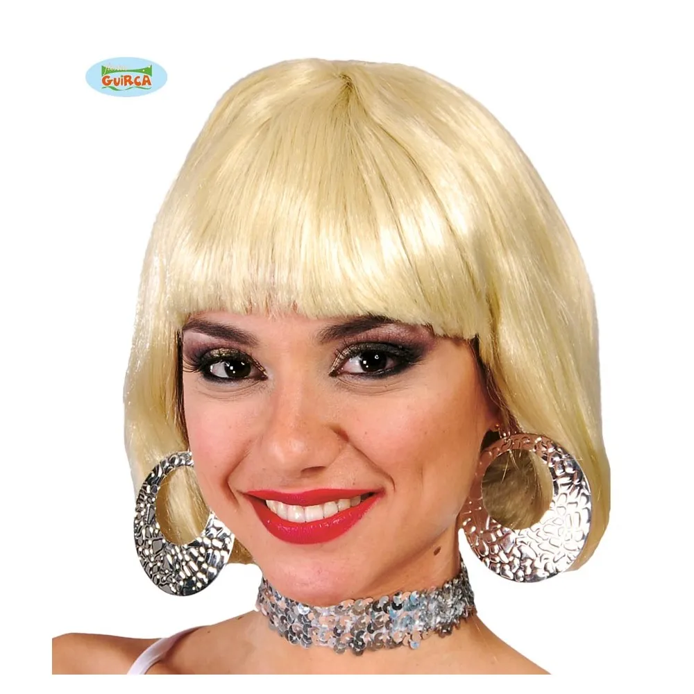 Parrucca Caschetto Corto Biondo Con Frangia Accessori Travestimento