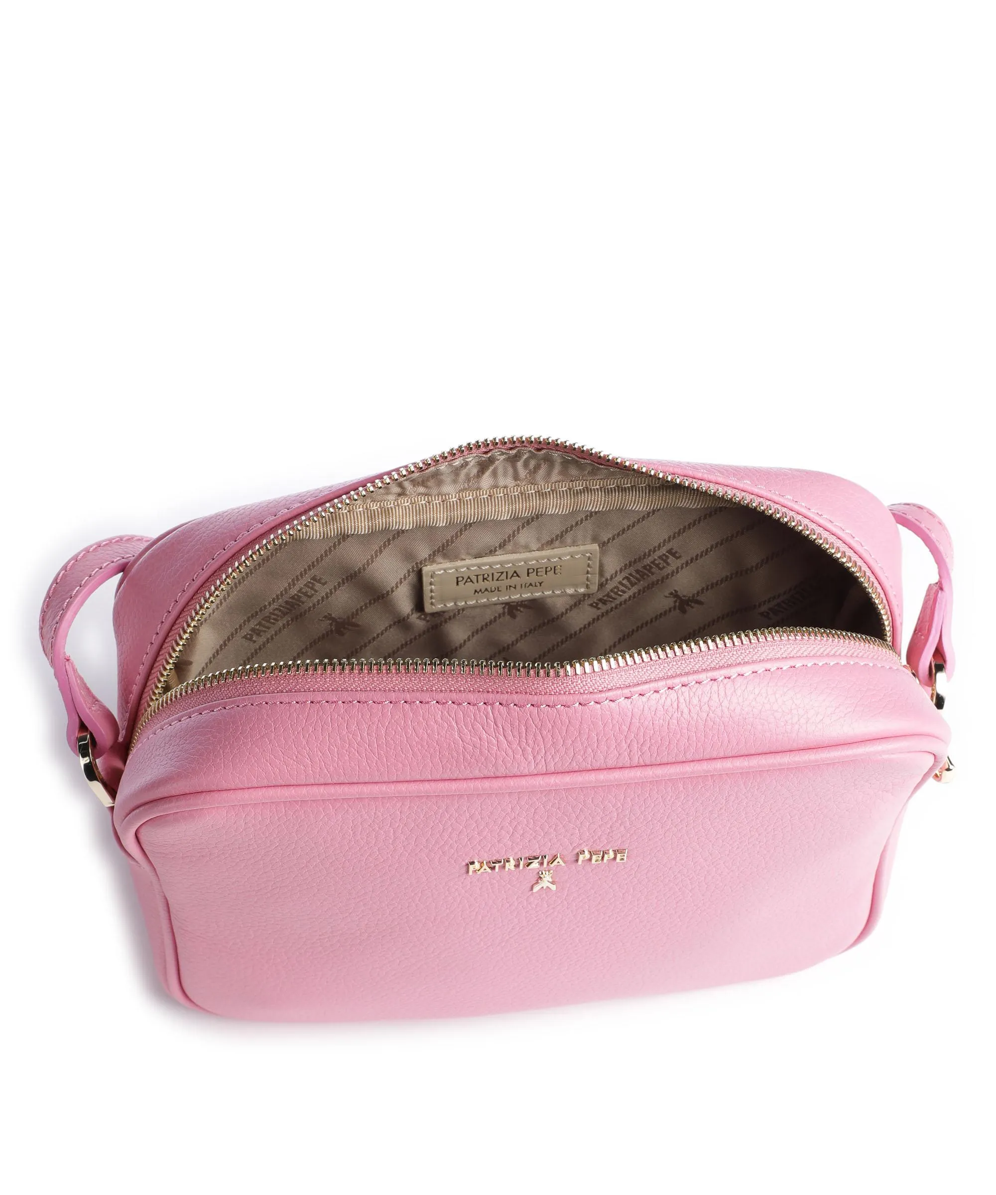  Patrizia Pepe Borsa a tracolla pelle di vitello grana rosa  