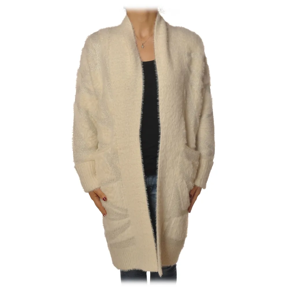 Patrizia Pepe - Cardigan Lingo Senza Chiusure - Bianco - Pullover - Made in Italy - Luxury Exclusive Collection