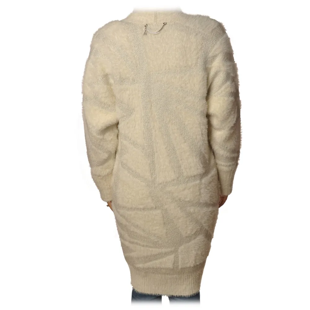 Patrizia Pepe - Cardigan Lingo Senza Chiusure - Bianco - Pullover - Made in Italy - Luxury Exclusive Collection