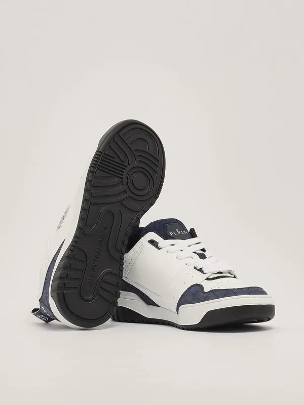 PHILIPP PLEIN  Sneakers uomo Philipp Plein in pelle stampa cocco Bianco-Blu