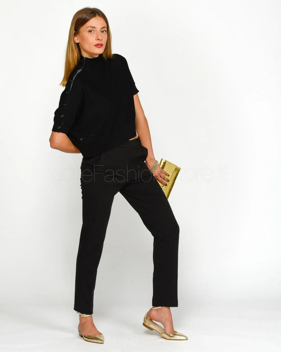 ---------------  ---------------  ---------------  ---------------  --------------Pinko BEVERINO SWEATER 100% WOOL BLACK LIMOUSI