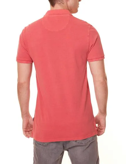 Polo da uomo ONLY & SONS Travis Slim Washed Polo 22021769 Rosso
