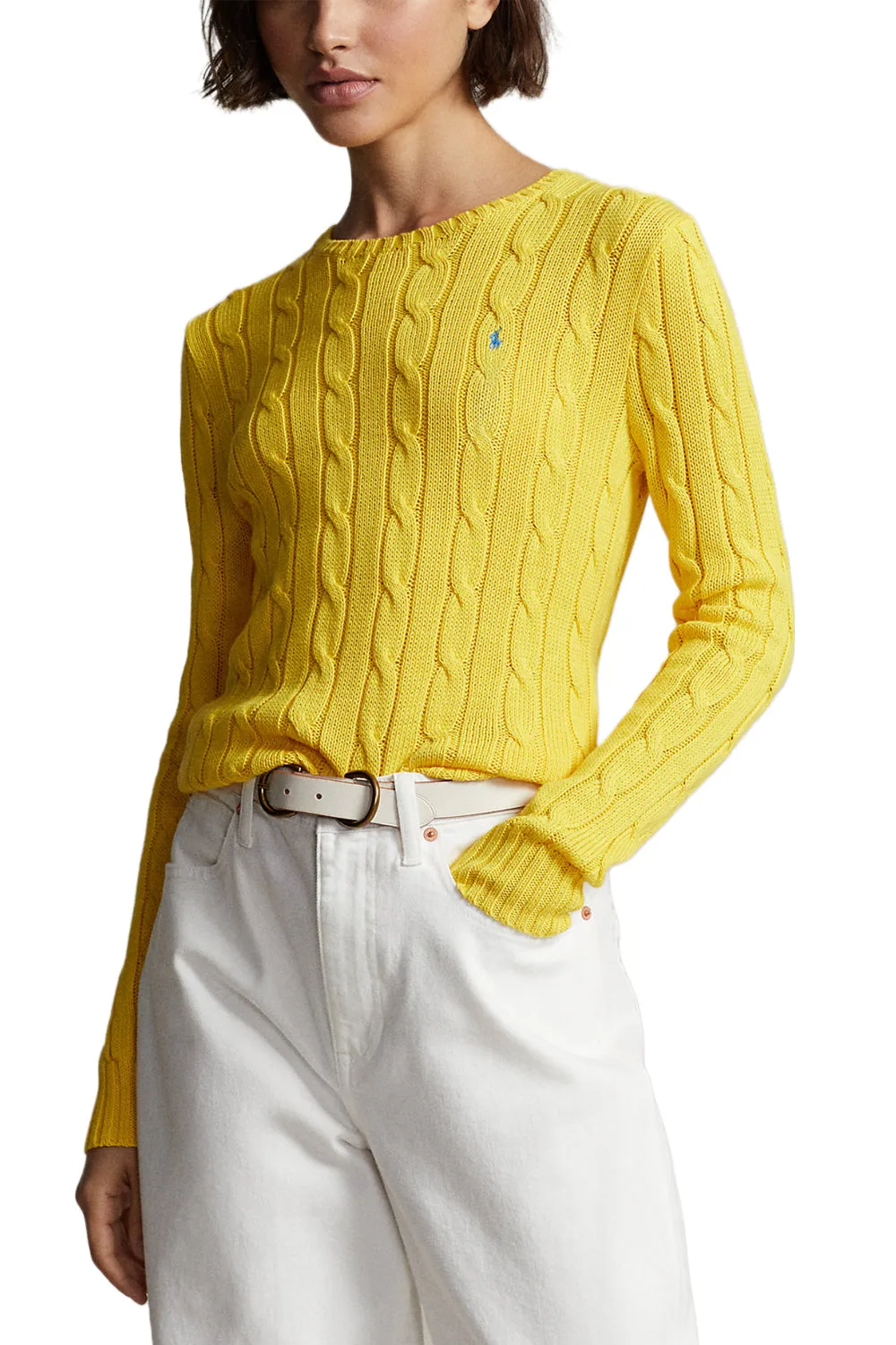 POLO RALPH LAUREN Maglia a girocollo in cotone a trecce