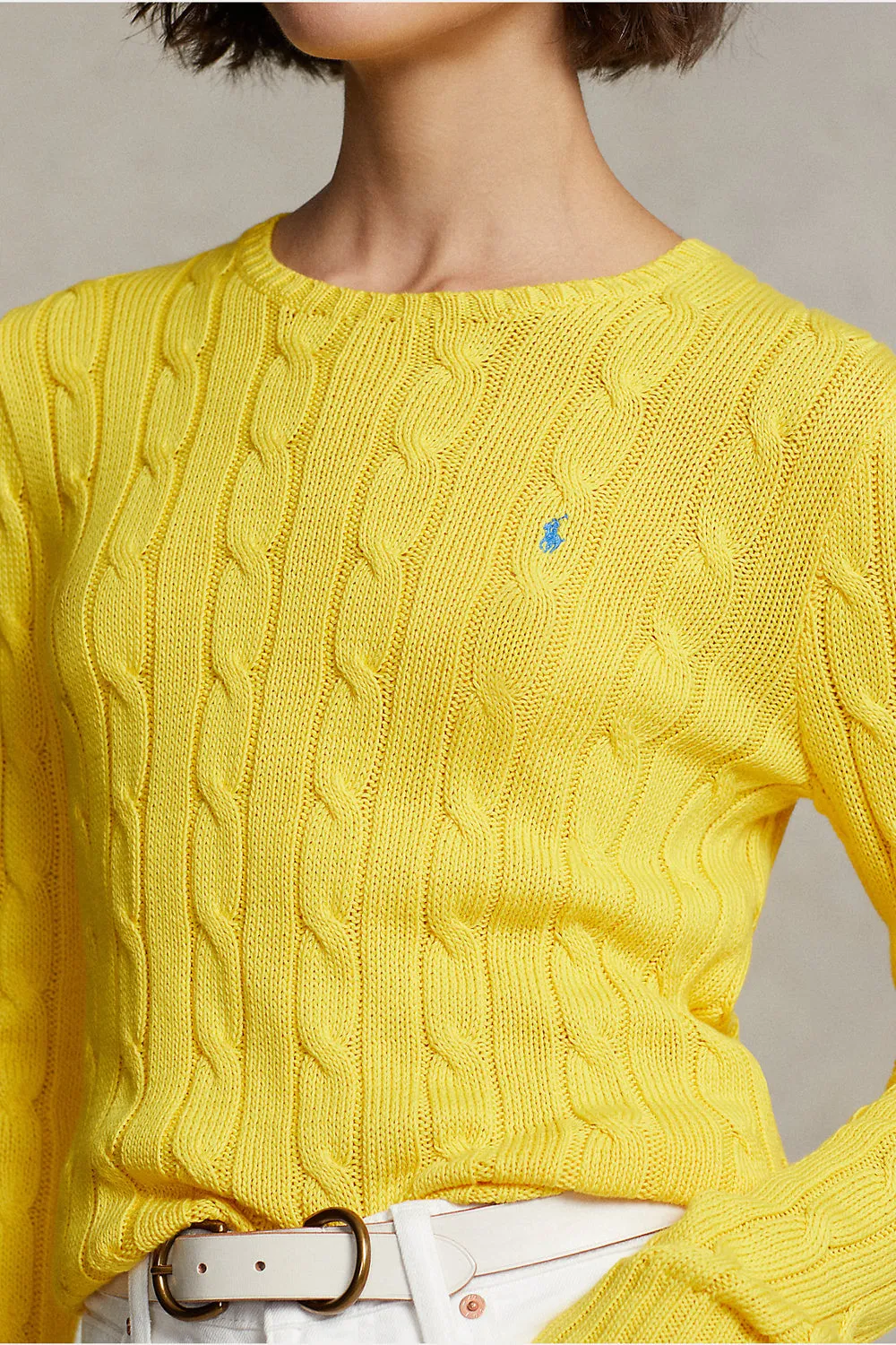 POLO RALPH LAUREN Maglia a girocollo in cotone a trecce