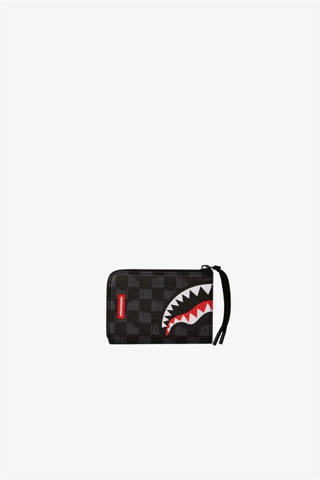 Portafoglio a quadri nero grigio Sprayground con portamonete Drip check 6575