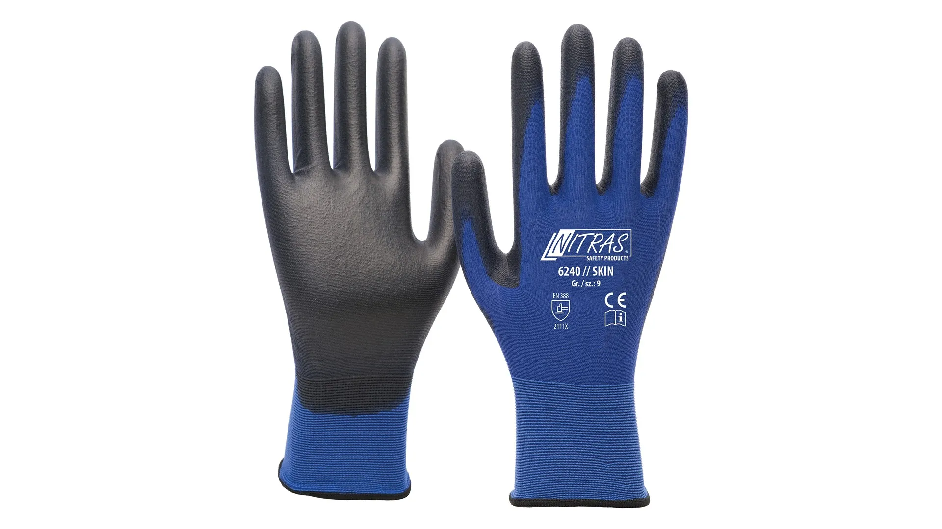 Protezione per il braccio NITRAS SAFETY 6240, Tg. 11, in Nylon, col. Nero, Blu