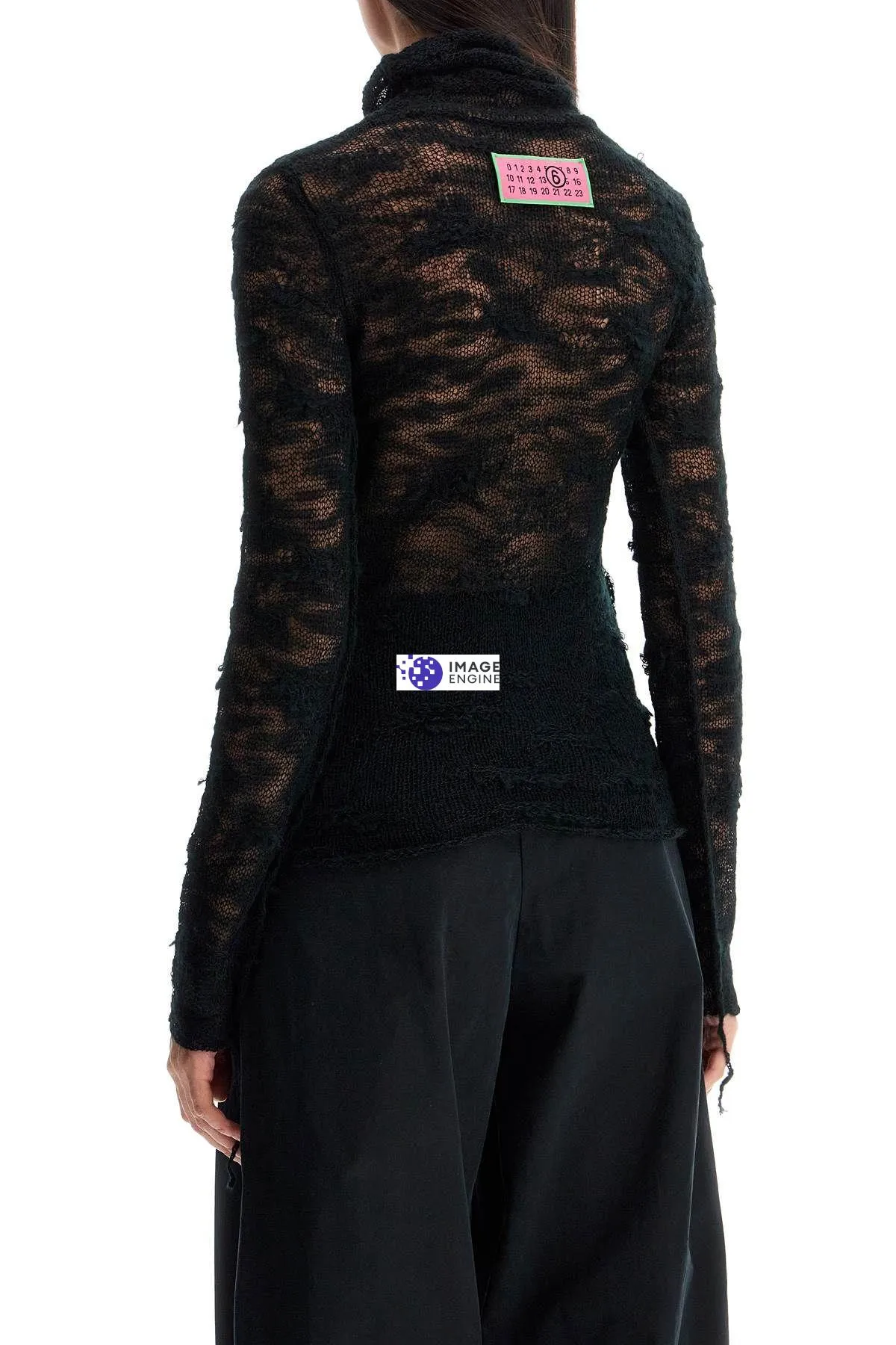 Pullover a collo alto distressed