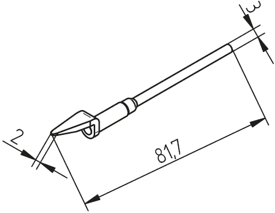 Punta della pistola dissaldante Ersa per MFR-DSI, MFR-DSX, MFR-SDI Systems &amp; MFR-HDS Hand-piece, MFR-SDX, Ø 2mm