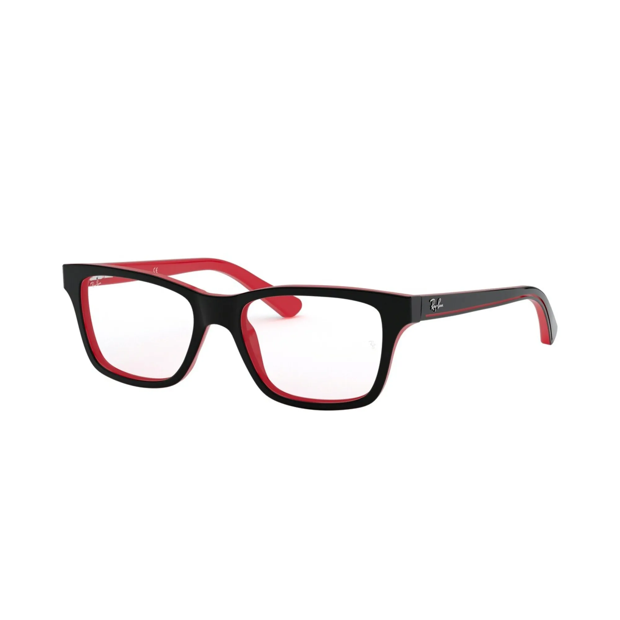   Ray-Ban Junior RY 1536 - 3573 Superiore Nero Su Rosso | Occhiale Da Vista Bambino Unisex 
