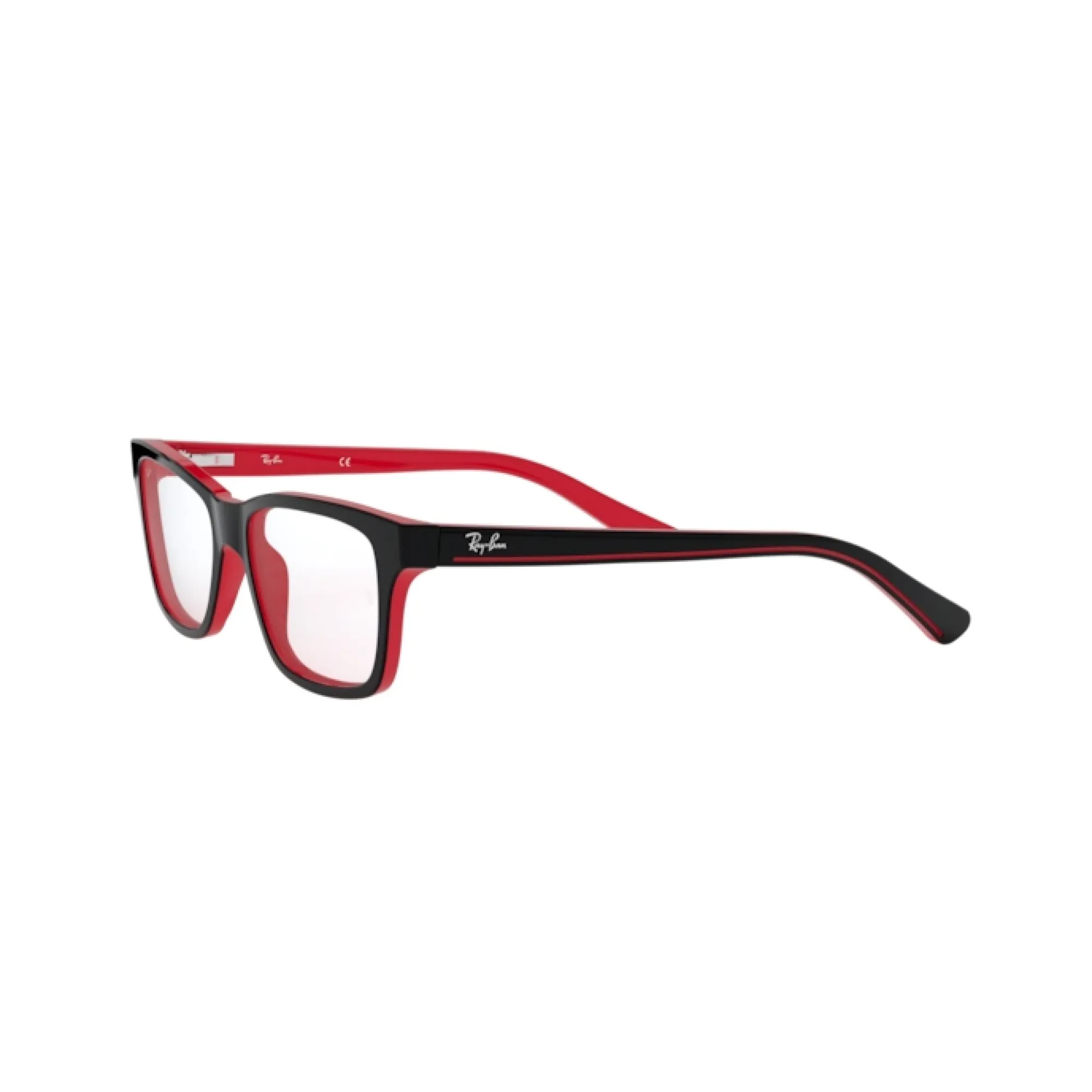   Ray-Ban Junior RY 1536 - 3573 Superiore Nero Su Rosso | Occhiale Da Vista Bambino Unisex 