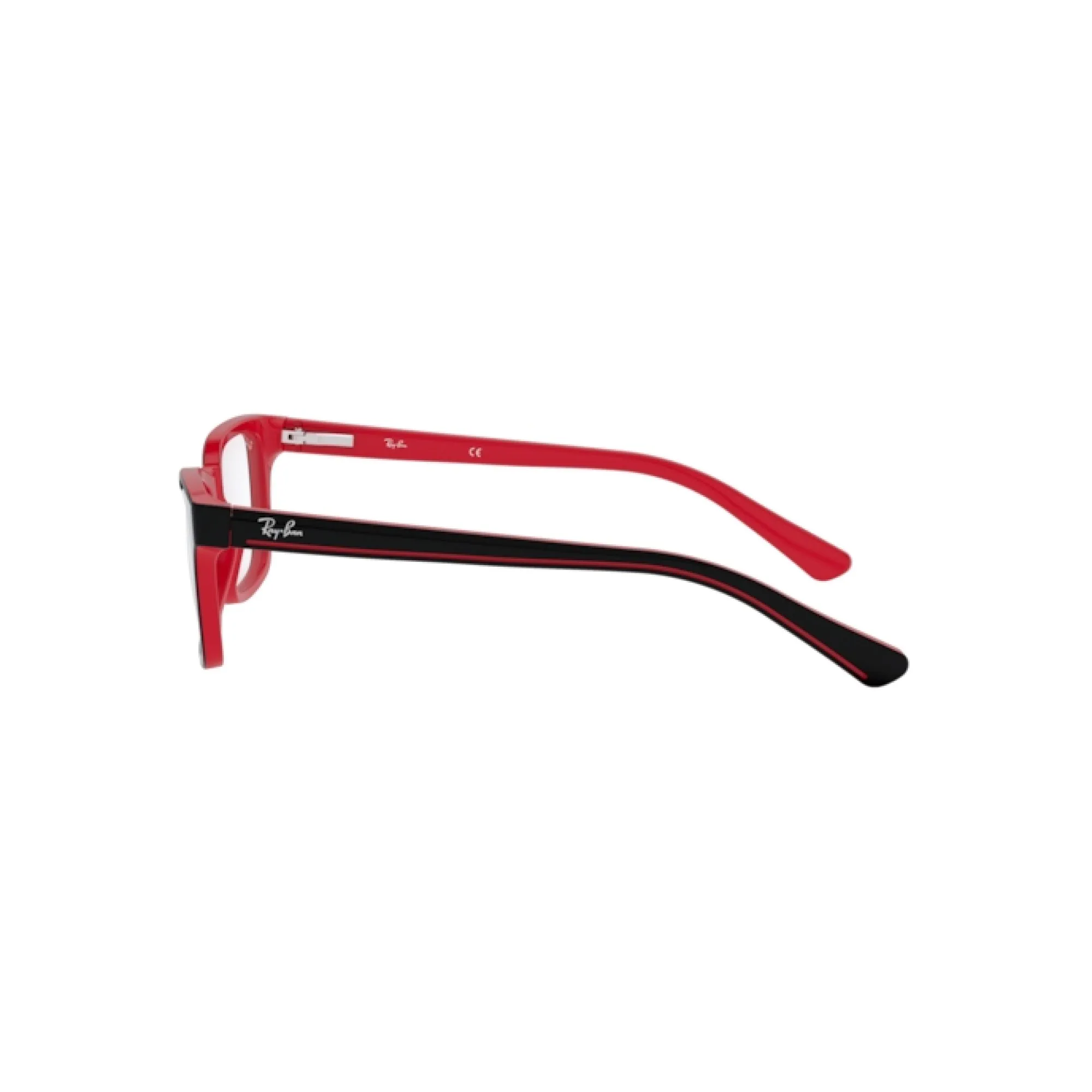   Ray-Ban Junior RY 1536 - 3573 Superiore Nero Su Rosso | Occhiale Da Vista Bambino Unisex 