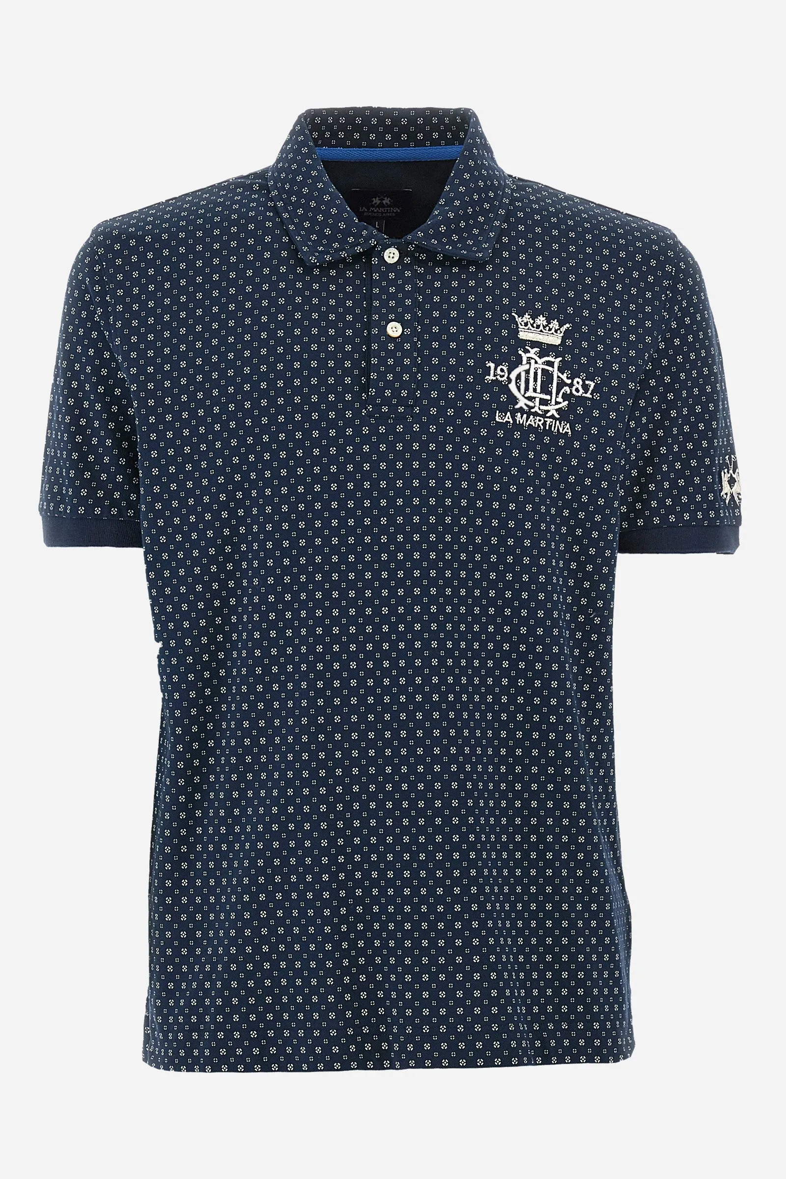 Regular-fit polo in elasticated cotton - Yudell