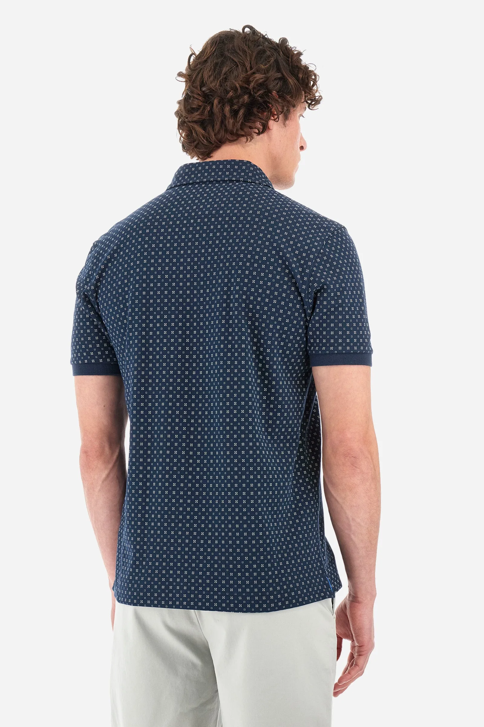 Regular-fit polo in elasticated cotton - Yudell