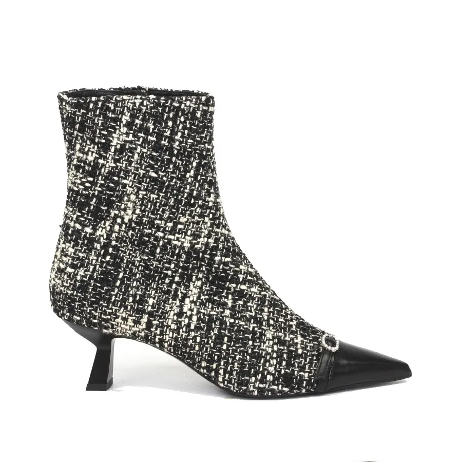 Roberto Festa tronchetto in tessuto tweed con fibbia THEA