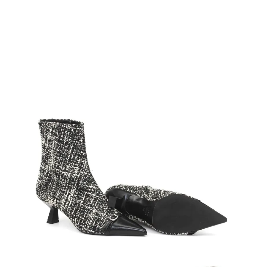 Roberto Festa tronchetto in tessuto tweed con fibbia THEA