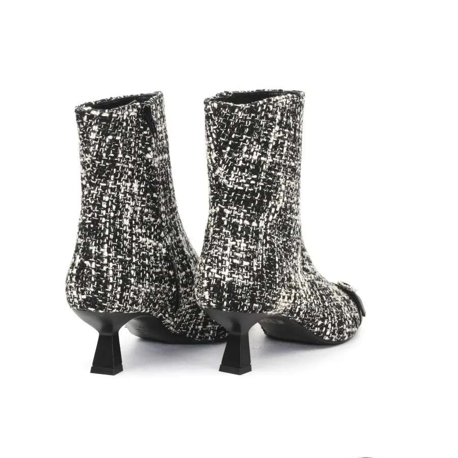 Roberto Festa tronchetto in tessuto tweed con fibbia THEA