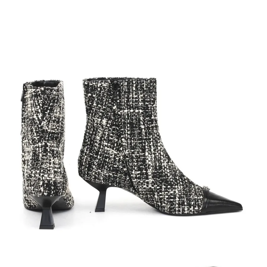 Roberto Festa tronchetto in tessuto tweed con fibbia THEA