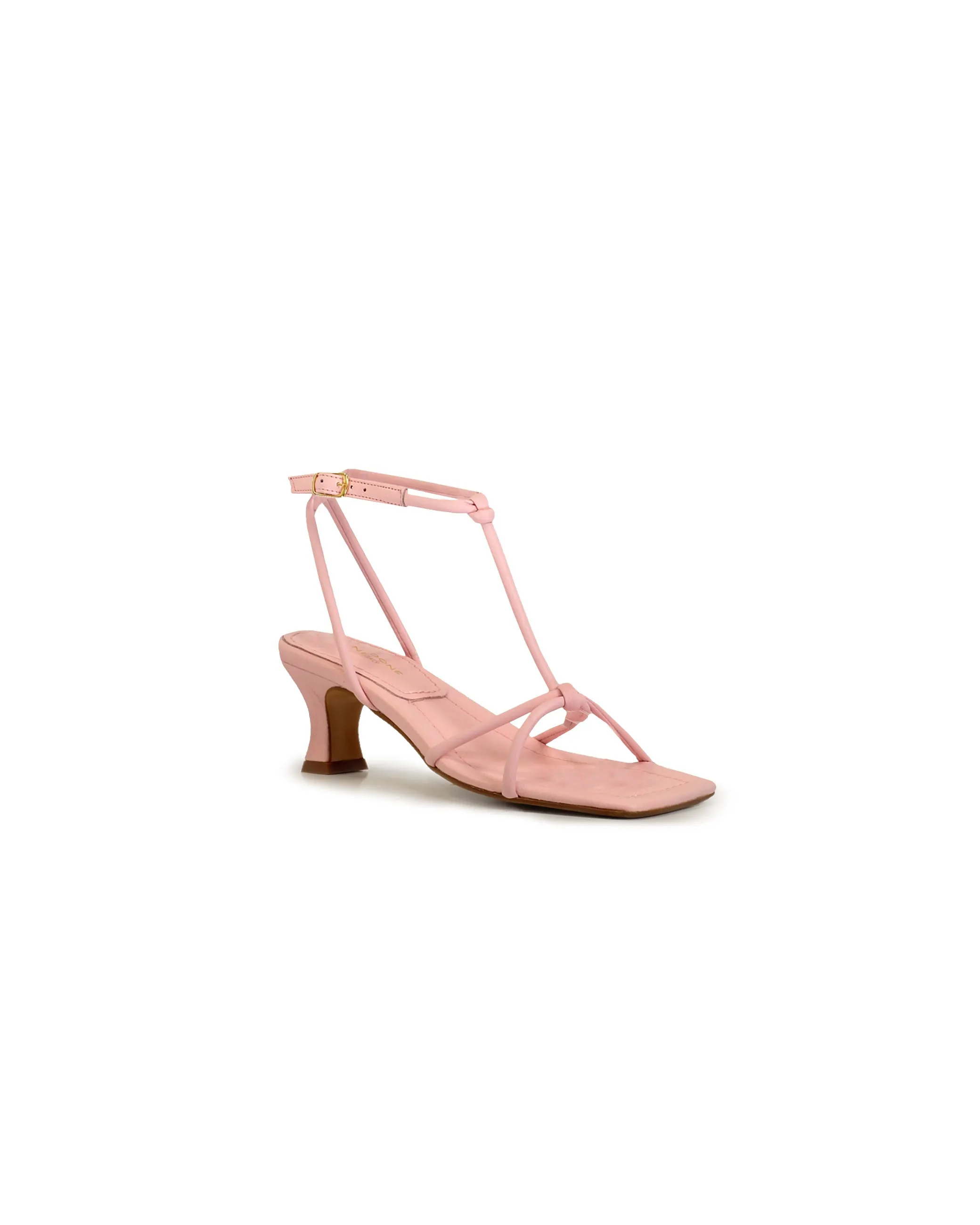 Sandalo T-bar nappa rosa