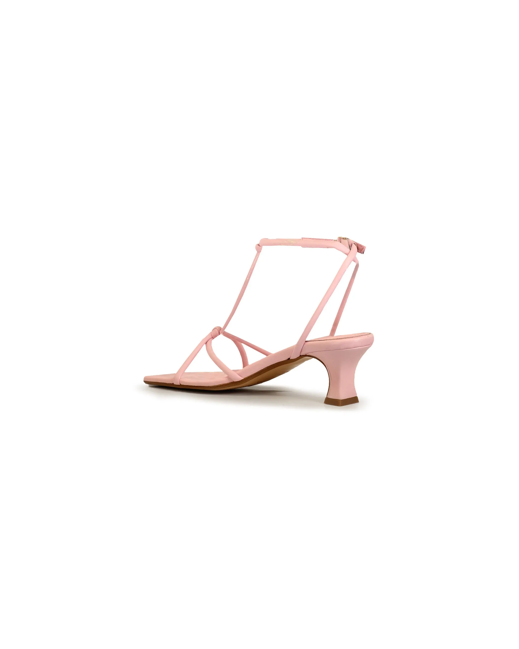 Sandalo T-bar nappa rosa