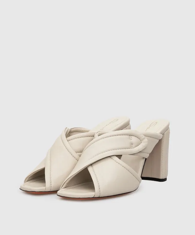 Santoni Sabot in pelle beige WHIO59246HA2TPFH