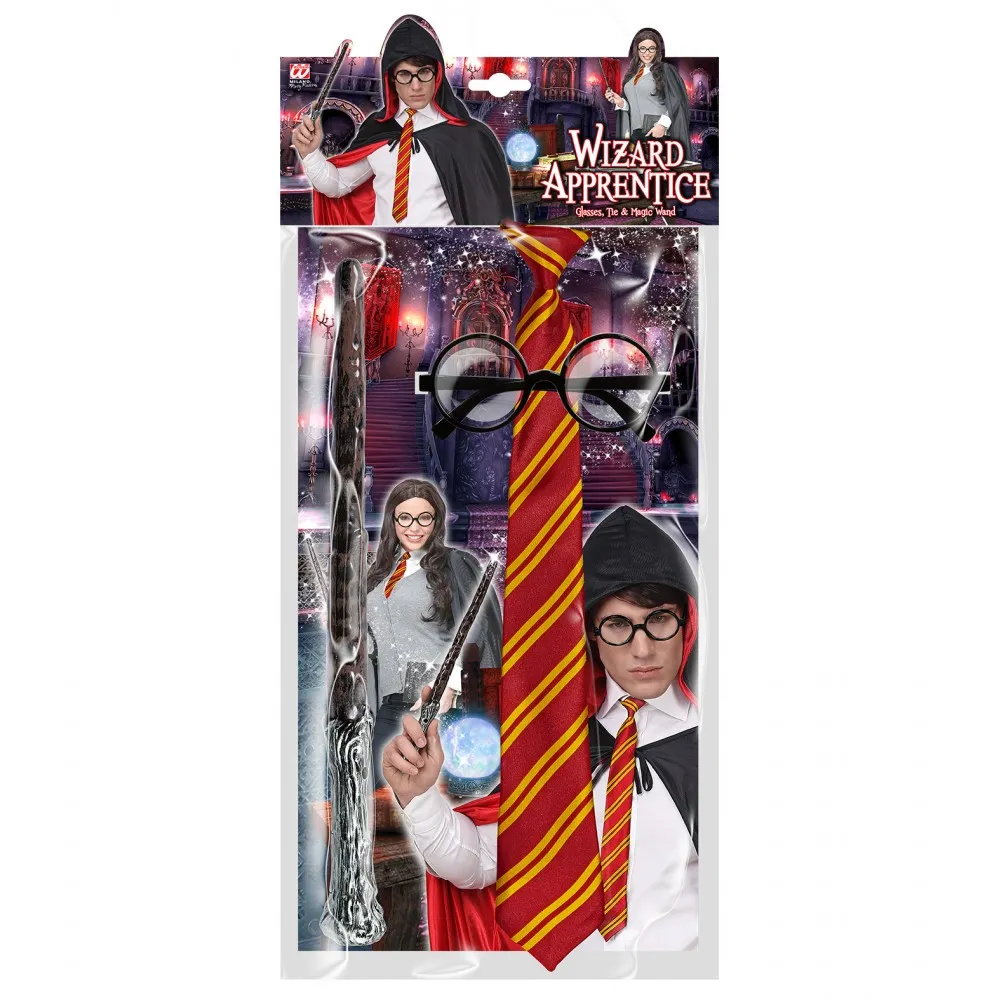 Set da mago apprendista, stregoneComprende cravatta, bacchetta e occhiali harry potter, Adulti e bambini