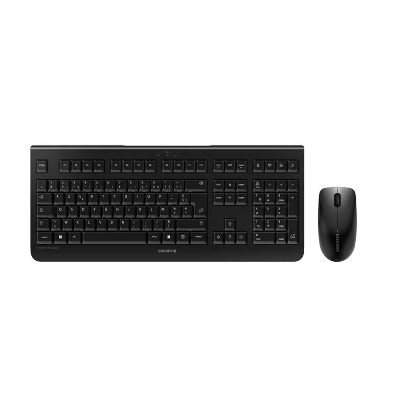 Set tastiera e mouse Nero Cherry Wireless Ergonomica AZERTY (Francia)