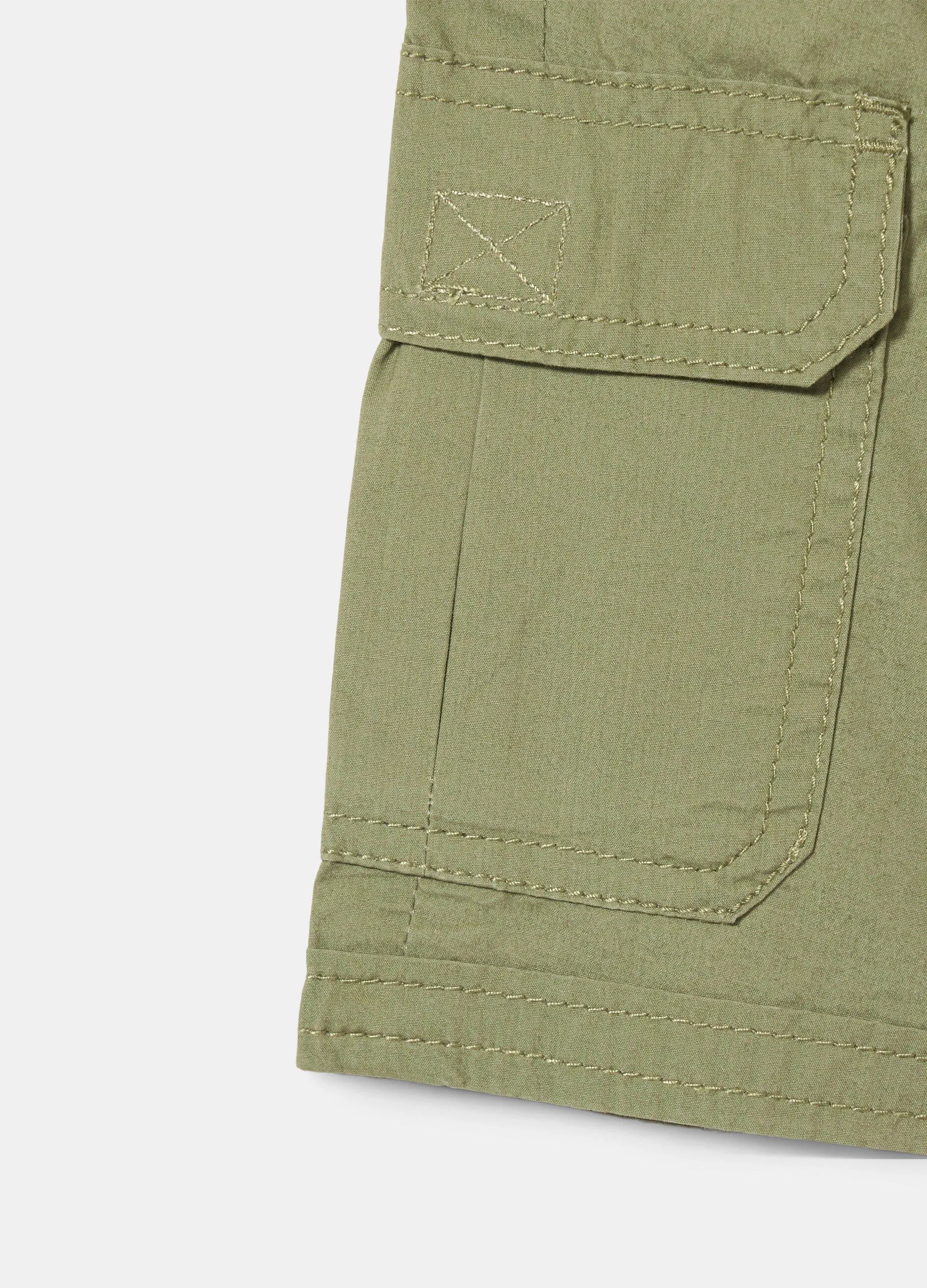 Shorts cargo in popeline di puro cotone bambino