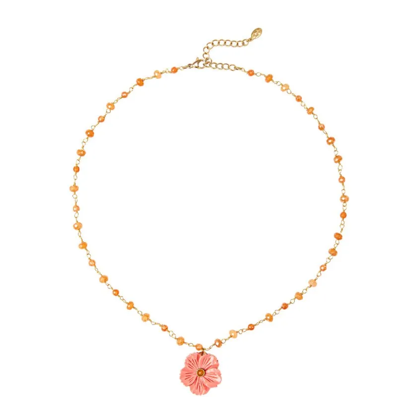 Sodini Girocollo Con Fiore Pendente Rio Colore Rosa