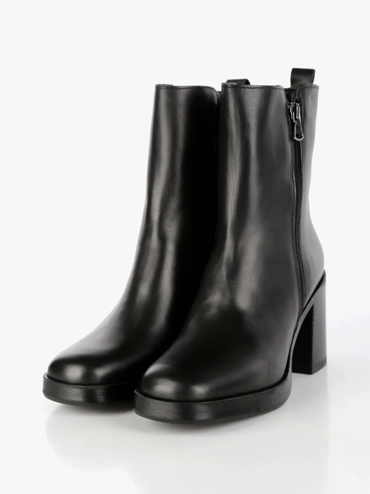 Solada Bottines femme en cuir avec fermeture éclair