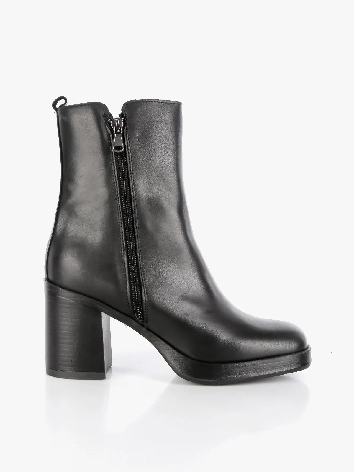 Solada Bottines femme en cuir avec fermeture éclair