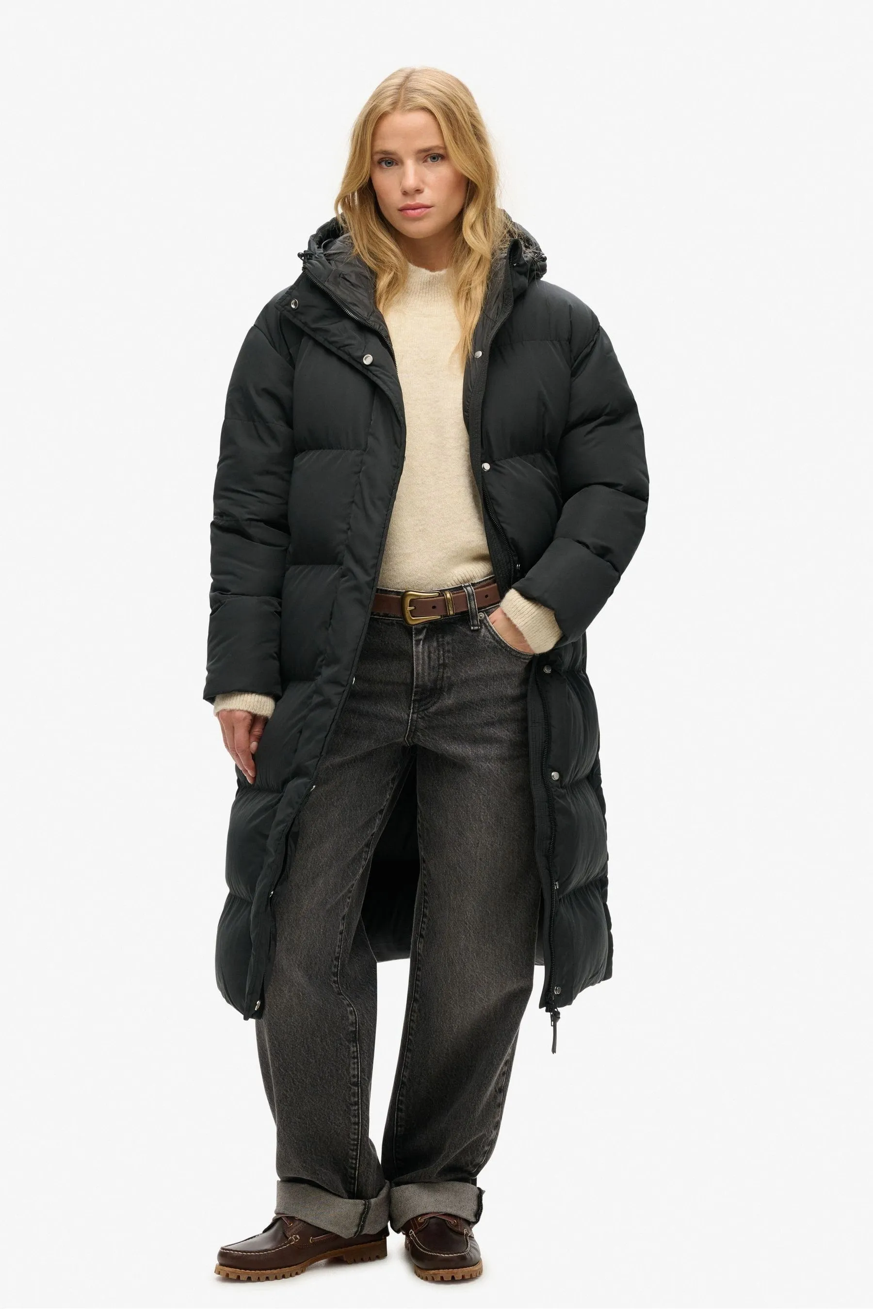 Superdry 100% Cotton Studios Longline Duvet Padded Coat    