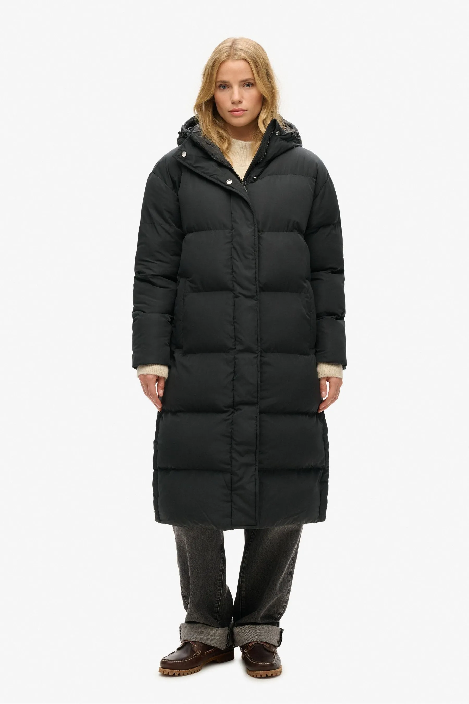 Superdry 100% Cotton Studios Longline Duvet Padded Coat    