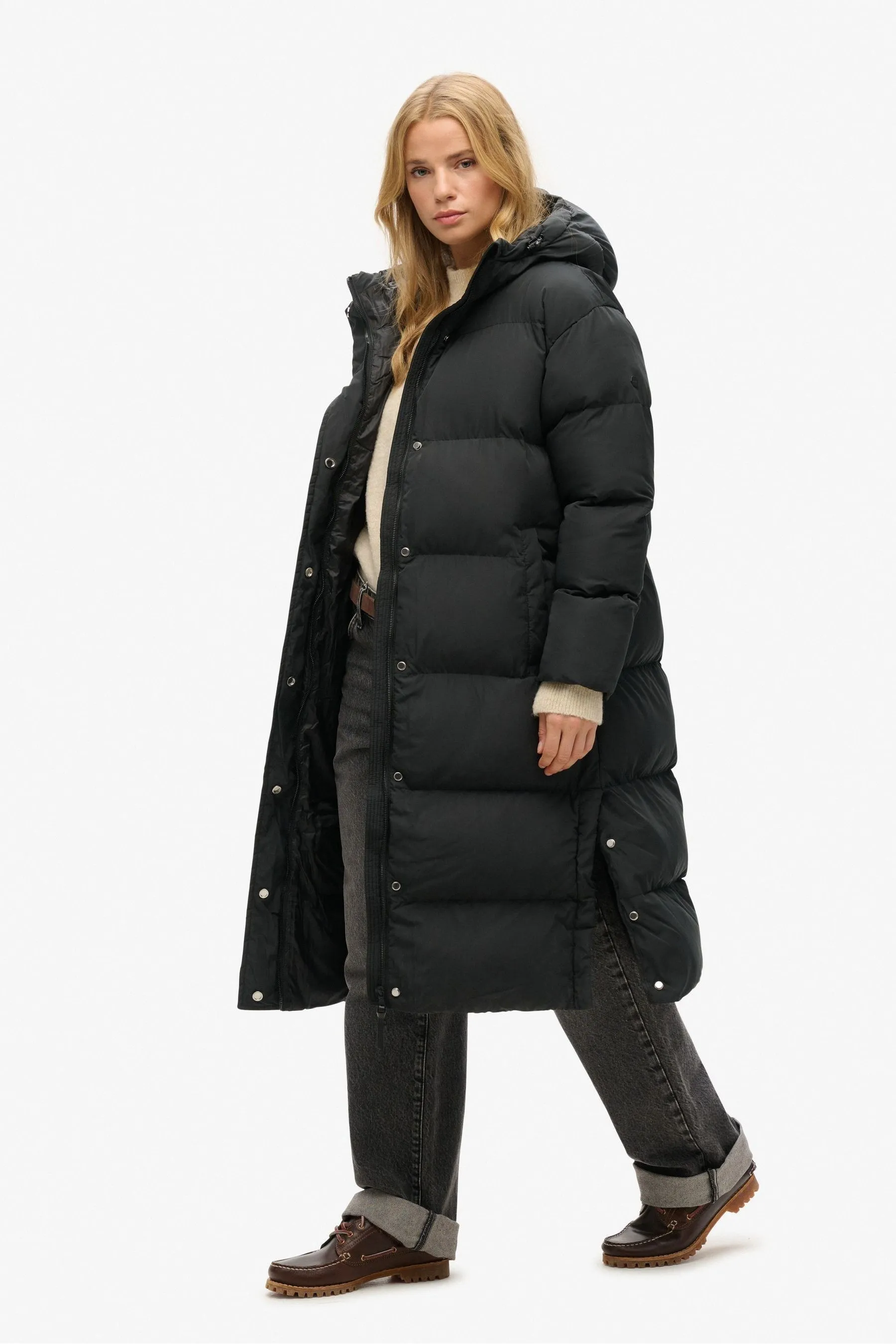 Superdry 100% Cotton Studios Longline Duvet Padded Coat    