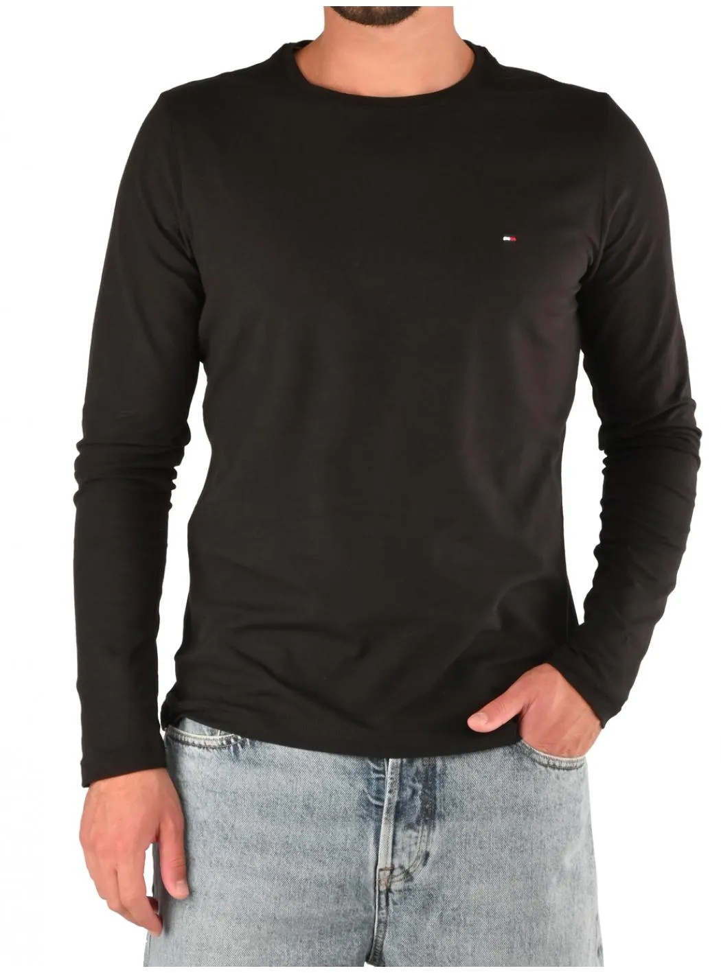 T-shirt maniche lunghe Uomo tommy hilfiger mw0mw10804-dw5 STRETCH SLIM FIT