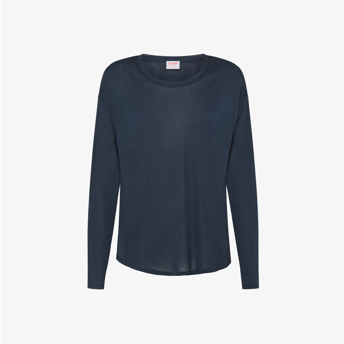 T-SHIRT ROUND NECK MODAL L/S NAVY BLUE