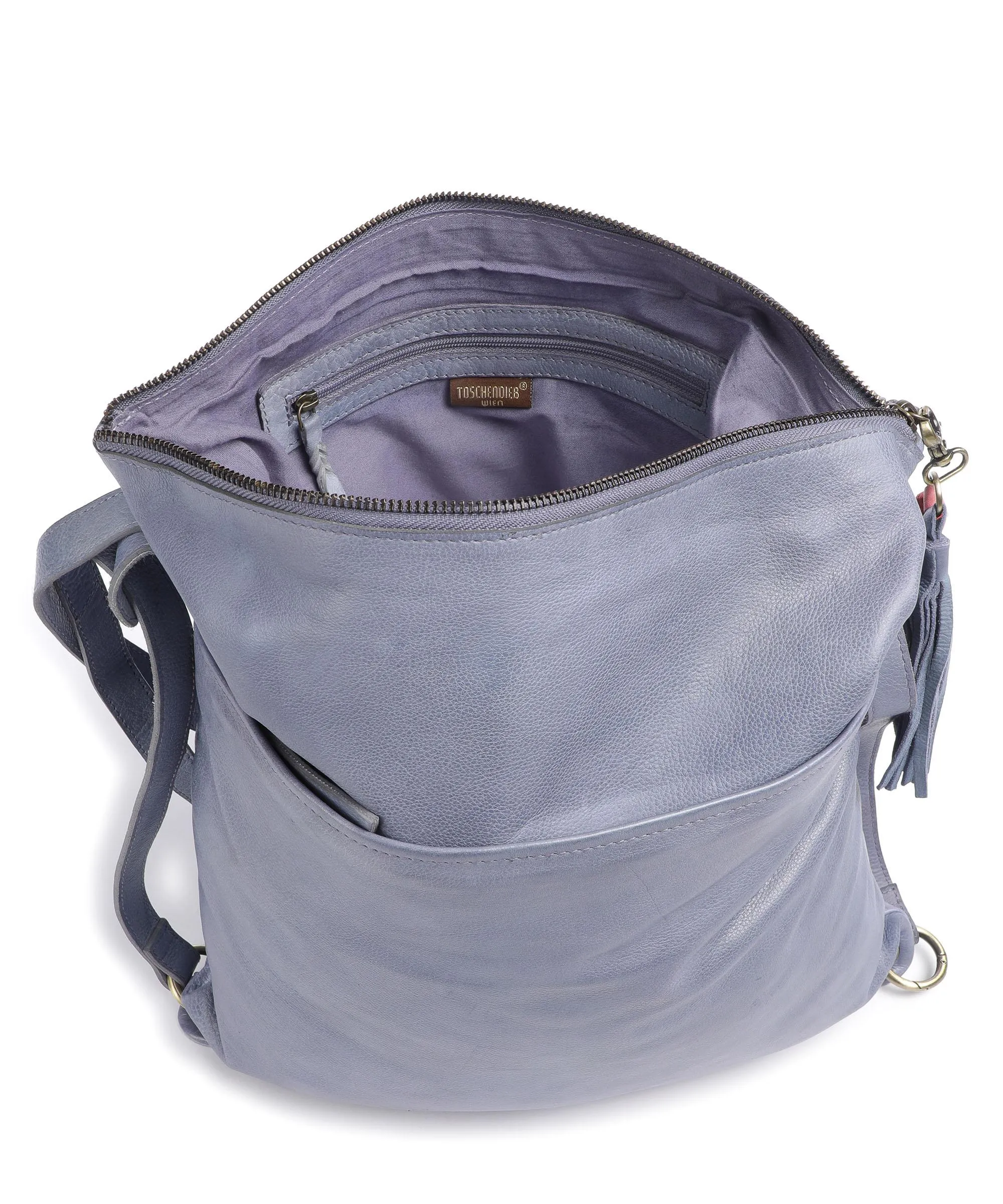  Taschendieb Wien Kohlmarkt 3 Borsa a zainetto pelle di vacchetta grana lavanda  