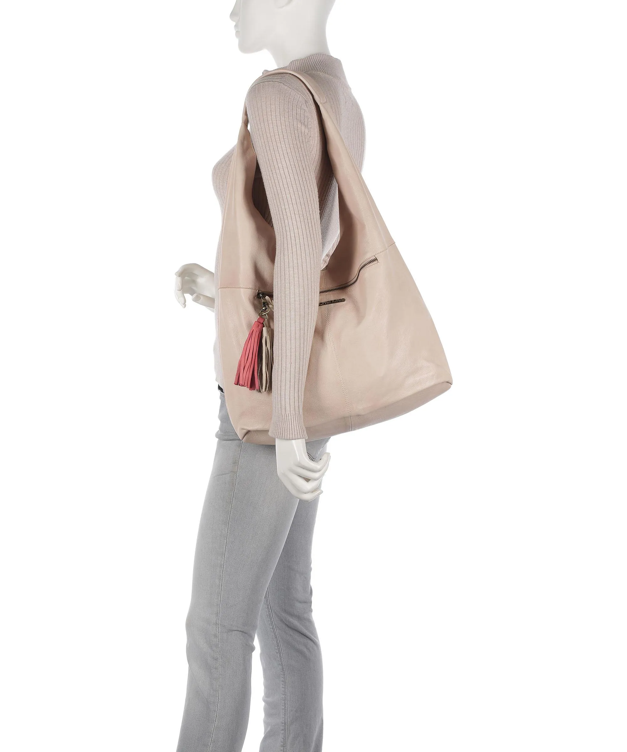  Taschendieb Wien Kohlmarkt 68 Borsa hobo pelle di vacchetta grana sabbia  