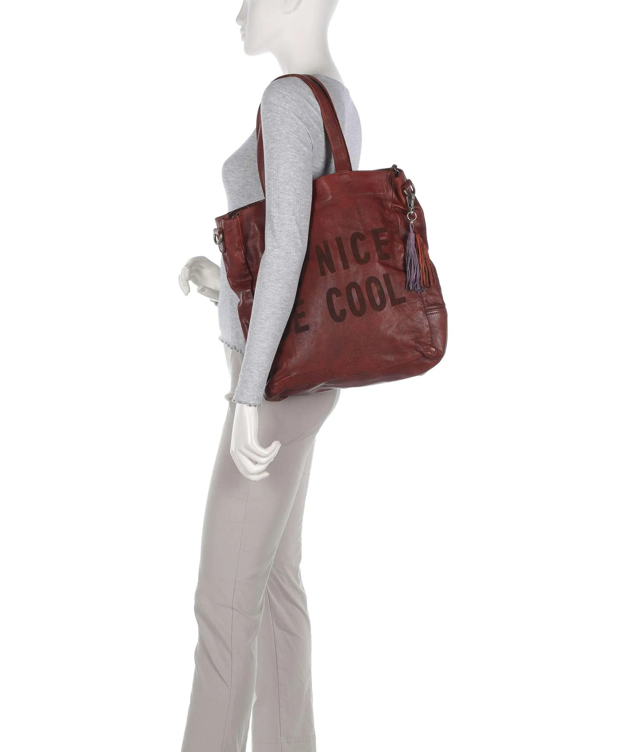  Taschendieb Wien Paniglgasse 1 Borsa shopper pelle di vacchetta grana ramato  