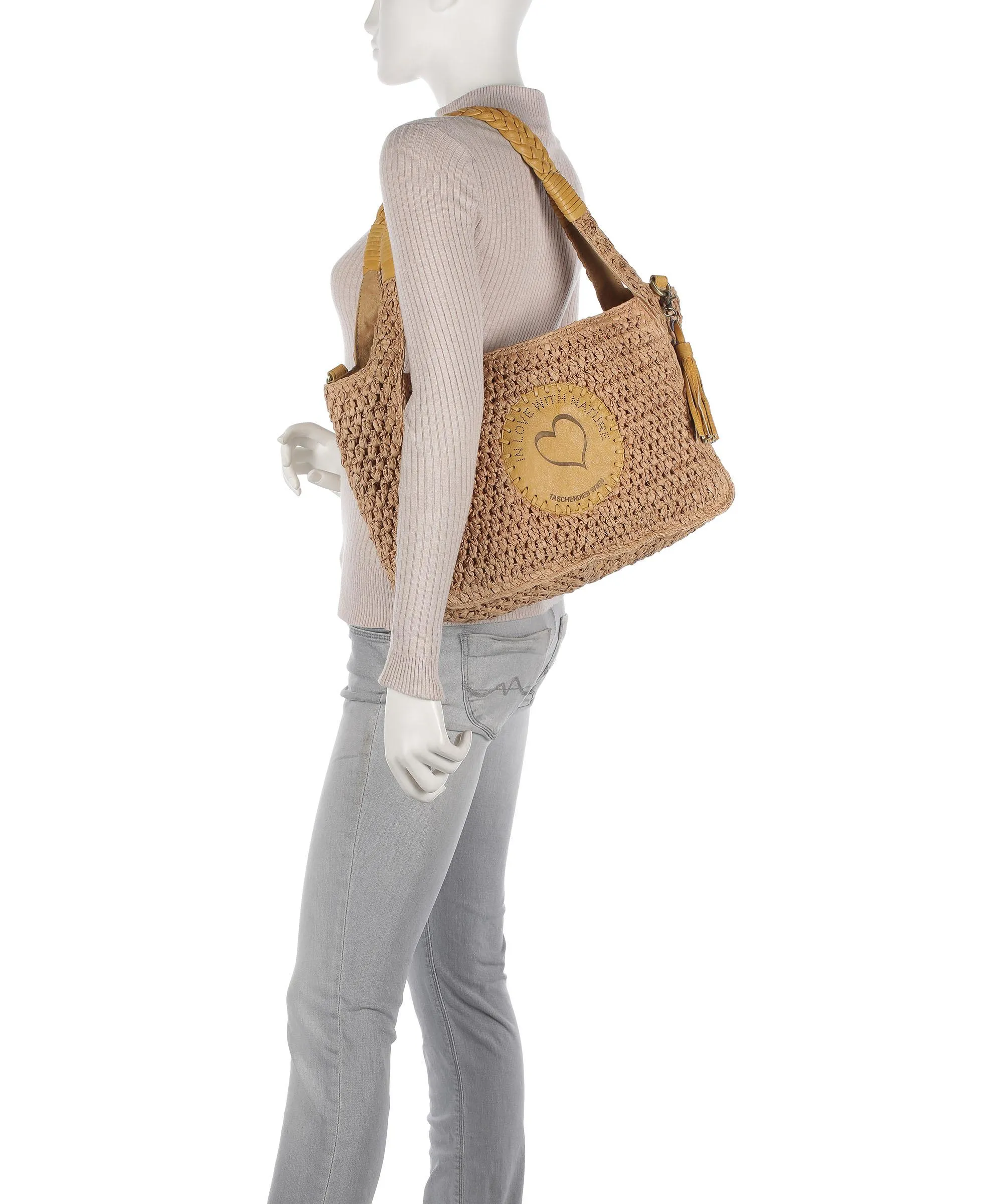  Taschendieb Wien Strandgasse 3 Borsa shopper libro beige/giallo  