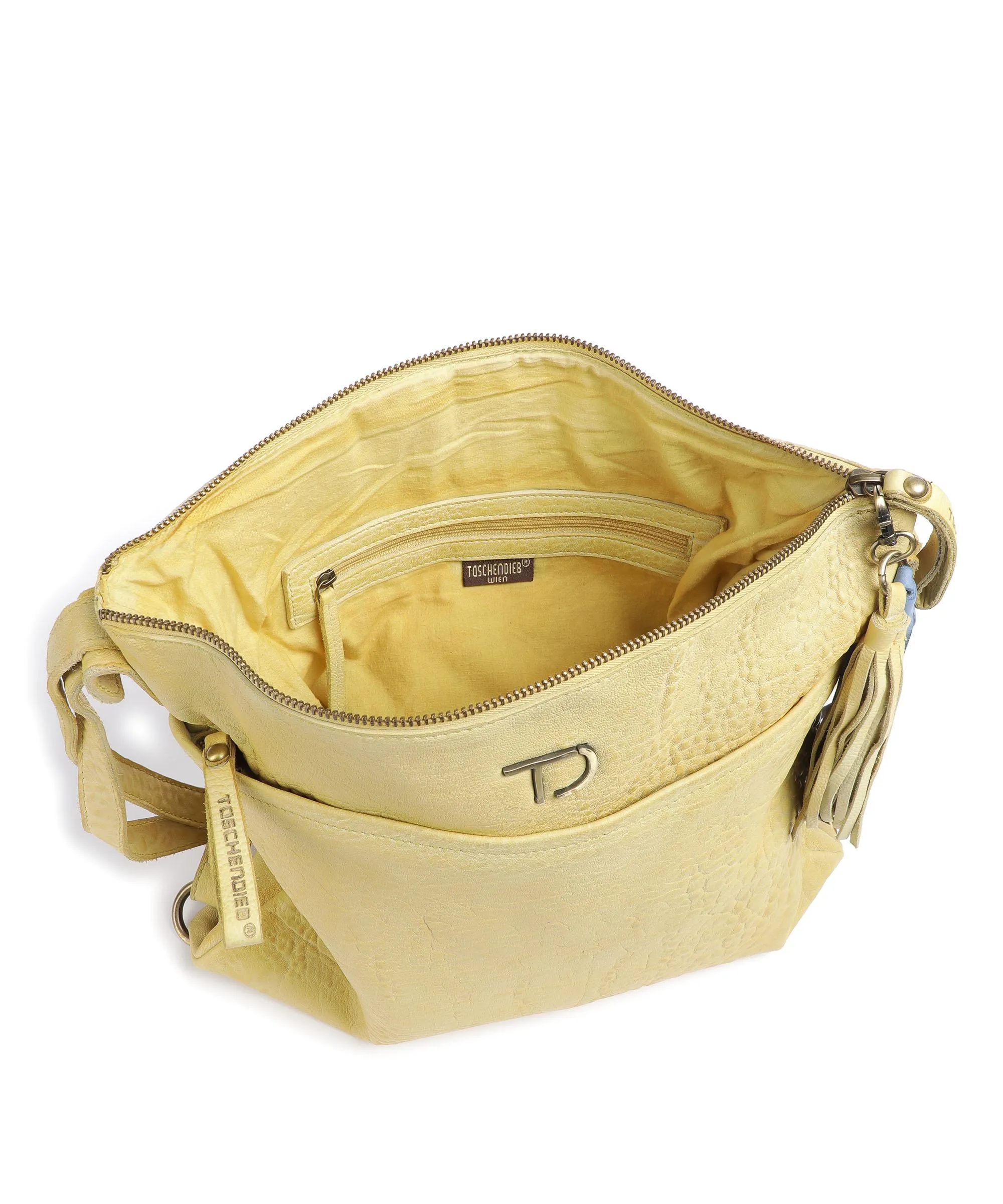  Taschendieb Wien Walfischgasse 2 Borsa a zainetto pelle di pecora giallo  